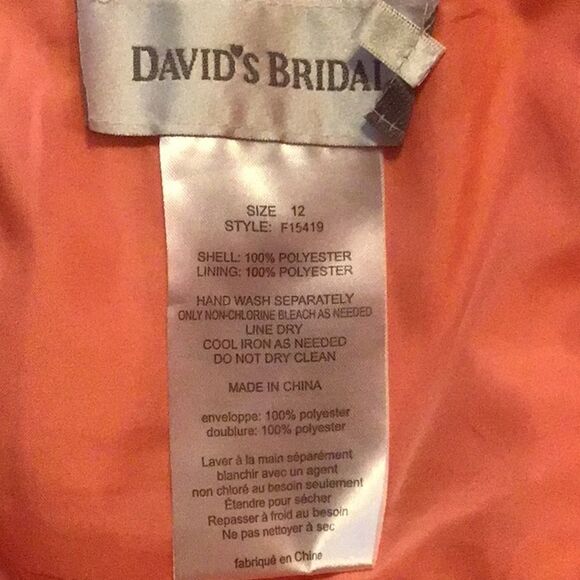 David’s Bridal Party or Going Out Strapless Coral Dress - Picture 7 of 10